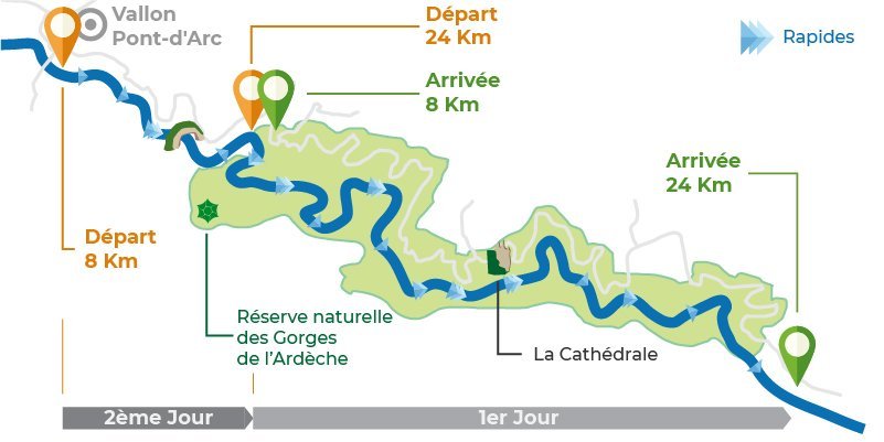 plan des gorges 8+24km